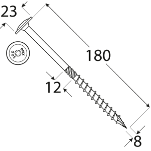 CT 08180 VIJAK ZA DRVO 8X180 50KOM